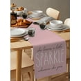thumbnail image 6 of Table Runner Dresser Scarves 36 Inch Long, White and Black Word on Pink Linen Dining Table Runners Positive Sparkle Quote Tabletop Scarf for Wedding Holiday Party Kitchen, 6 of 7