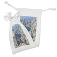 thumbnail image 2 of France Fabric Pouch Set of 2, Aerial Landscape Image of Cassis Bay and Sea in French Riviera Art Illustration, Small Drawstring Bag for Toiletries Masks and Favors, 9" x 6", Multicolor, by Ambesonne, 2 of 2