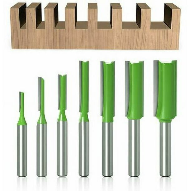 Fresas Fresas rectas para 7 piezas Vástago de 6 mm Madera recta Carburo de tungsteno Carpintería Cuchillos rectos Fresas de madera de flauta doble simple 3 mm 4 mm 5 mm 6 mm 8 mm 10 mm 12 mm Ormromra BST3055944