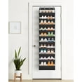 thumbnail image 5 of 10 Tier Clear Over the Door Shoe Organizer Storage, Deep Pockets Large Hanging Shoe Rack for Closet Door, Fit 20 Pairs Shoe Holder Hanger for Sneakers, Boots (Black), 5 of 7
