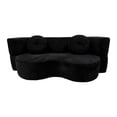 thumbnail image 3 of Sofacama Comprimido 2 plazas 200 x 100 x 68 cm para Sala Plegable Convertible Minimalista Multifuncional Bossa Zarya Negro, 3 of 19