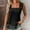 Black, variant on BRGZLK Womens Summer Tanks Top Casual Solid Color Square Neck Tee Shirts Versatile Lace Sleeveless Top Black S