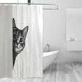 thumbnail image 2 of Yayeee Shower Curtain with Hooks 72"x72" Waterproof Fabric Bathroom Hanging Decor, Black Cute Cat, 2 of 5