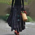 thumbnail image 2 of Fsqjgq Midi Skirts for Women Fall Short Black Skirt Women's Checked Skirt Long Tartan Retro Maxi Skirt High Waist Flared Pleated Skirt Vintage Long Swing Skirts Oktoberfest Skirt Carnival Dress Green, 2 of 7