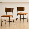 thumbnail image 5 of KEIVVAKN Industrials Dining Chairs Walnut Wooden Curved Backrest Side Chairs Armless Metal Legs for Kitchen Dining Living Room(Orange,2), 5 of 9