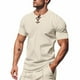thumbnail image 1 of pstuiky camisetas para hombre, Blusas versátiles de manga corta con cuello en V y cordón de color sólido para hombre camisetas de hombre xxxl, 1 of 8