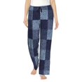 thumbnail image 1 of Bingfone Pyjama à Motif Vichy Bleu Buffalo pour Femmes, Pantalon de Pyjama avec Poches-3TG, 1 of 6