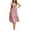 Pink, variant on ZZwxWA Womens Summer Casual Midi Dress Smocked Crewneck Flutter Short Sleeve Boho Tiered Maxi Dresses Short Sleeve Empire Waist Party Sundress
