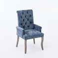 thumbnail image 2 of SESSLIFE Dining Chair with Arms, Upholstered Chenille Kitchen & Dining Room Chairs with High Back, Nailhead Trim and Wood Legs, Fabric Tuft Dining Chair for Home, Blue, 2 of 8