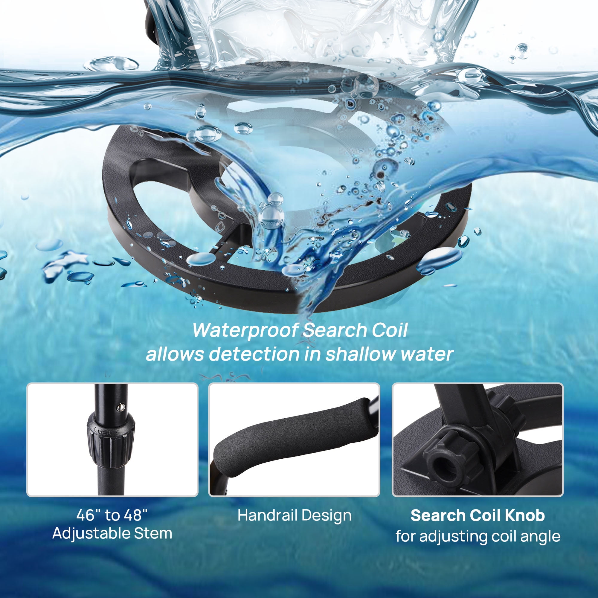 Metal Detector Treasure Search Digger Finder Hunter LCD Display Deep Sensitive Waterpoof Coil Gold Jewelry Outdoor