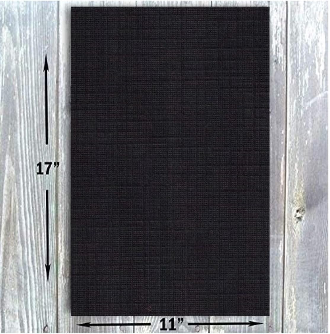 Hamilco Black Linen Textured Cardstock Thick Paper - 11 x 17" Heavy Weight 80 lb Cover Card Stock - 25 Pack