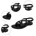 thumbnail image 5 of Rokment Strappy Flip Flop Flat Sandals for Women Fashion Casual Leather Low Heels Fisherman Walking Dress Sandals Beach Summer Footwear Black Size 6, 5 of 7
