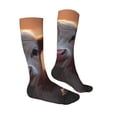 thumbnail image 4 of Lsque Sunset Calf Flower Field Printed Crew Socks Men's Women's LightWeight Thin Casual Calf Socks ,Knee High Socks,Cotton Socks, 4 of 9