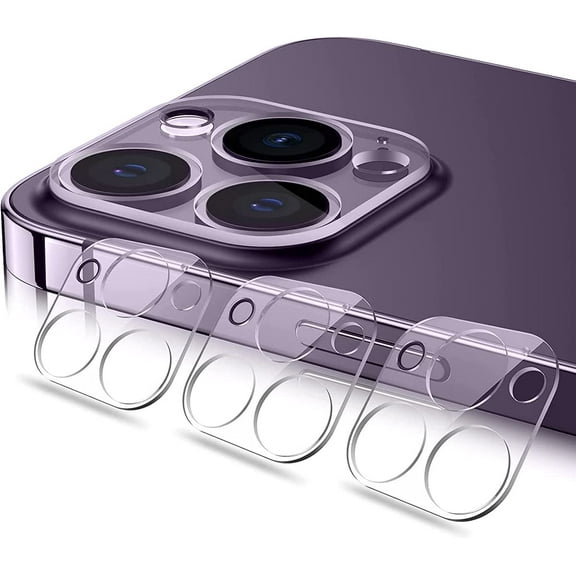 For iPhone 14 Pro /14 Pro Max Camera Lens Protector Tempered Glass Full Coverage Guard - 3 Packs/Transparent