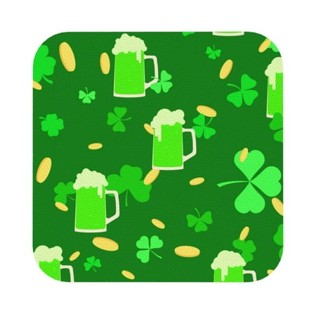 

Gaeub St Patrick s Day2 Print 6 Pcs Leather Coasters for Drinks Drink Coasters Sets Drink Table Cup Coasters for Living Room Kitchen Coffee Decor Square