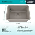 thumbnail image 6 of 23" x 18" Quartz Kitchen Sink, Single Bowl Sink, Drop-in Sink, Undermount Sink, Granite Kitchen Sink, Galaxy Concrete Kitchen Sink, with Steel Grid and Basket Strainer Lexicon Platinum LP-2318-C, 6 of 7
