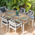 thumbnail image 2 of Sea Turtle Coastal Table Cloths for 3 Foot Rectangle Tables, Summer Nautical Starfish Coral Brown Anchor Patio Waterproof Elastic Fitted Tablecloths, Washable Rectangular Table Cover for Camping, 2 of 8
