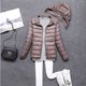 thumbnail image 1 of Chaqueta de plumón ligera con capucha y cremallera desmontable para mujer, abrigo corto ultrafino de otoño e invierno, 1 of 6