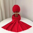 thumbnail image 3 of 2 Pcs/Set Écharpe Chapeau Adultes Confortable Extensible Coupe-Vent Thermique Doux Résistant au Froid Couleur Unie Automne Hiver Hommes Femmes Kit de Bonnet Tricoté Long pour Extérieur, 3 of 10