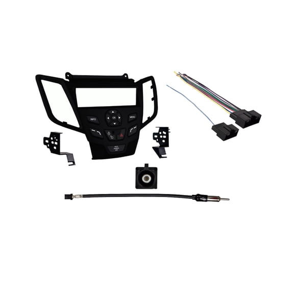 Fits Ford Fiesta 2011 w/o Sync Black Metra Single DIN Dash Kit with Harmony Radio Harness
