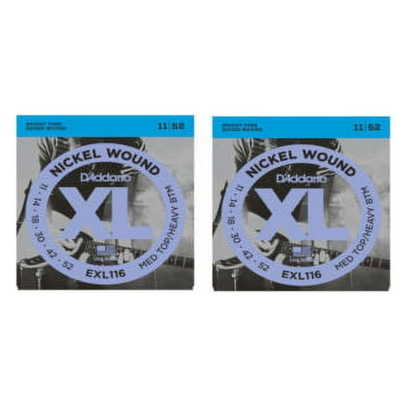 D'Addario  Guitar Strings  2 Pack  Electric  EXL116  Medium Top/Heavy Bottom