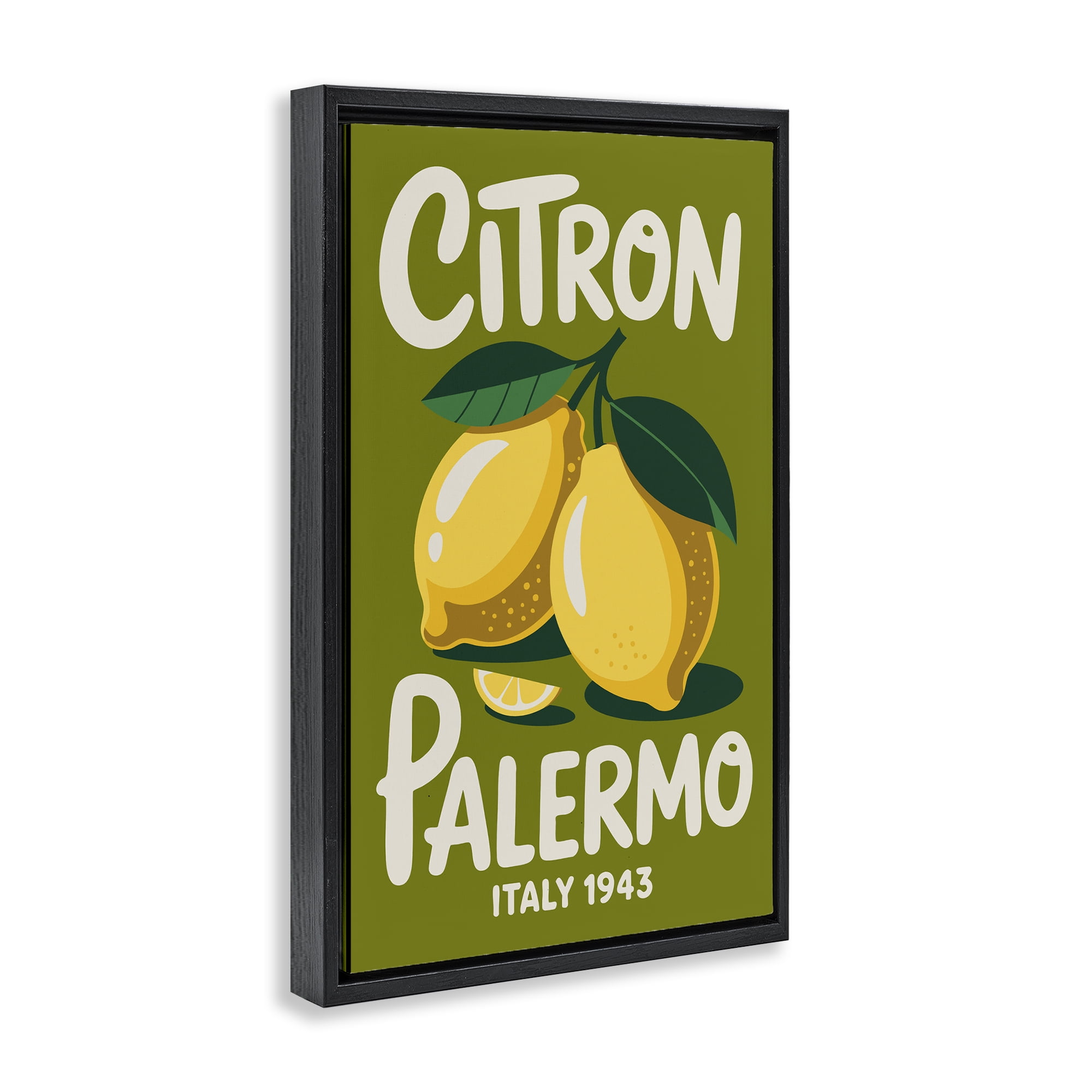 Stupell Industries Citron Palermo Lemons Black Framed Floater Canvas Wall Art, design by Andreas Magnusson