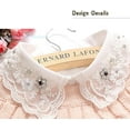 thumbnail image 3 of LoudSung Fake Collar Detachable Half Shirt Blouse Embroidery Crystal False Collar Floral Lace Elegant for Women Girls, 3 of 7