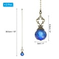 thumbnail image 2 of Uxcell 2 Pcs 15" Crystal Ceiling Fan Pull Chain, Blue (Crystal Prism Ball), 2 of 6