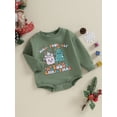 thumbnail image 3 of Cenuakty Baby Christmas Romper Long Sleeve Crew Neck Cartoon Letter Bodysuit Newborn Winter Playsuit, 3 of 9