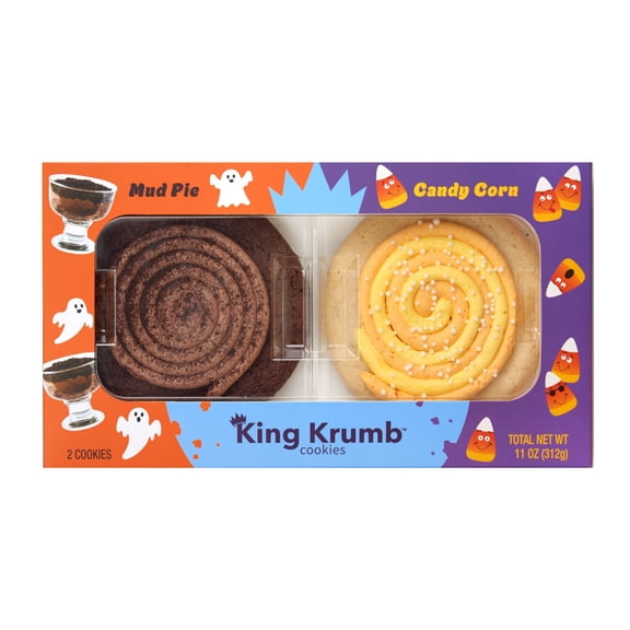 King Krumb Limited Edition Frosted Mud Pie and Candy Corn Soft Baked Bakery Cookies, Ready to Eat Gourmet Cookies with Frosting, 11 oz, 2 Count