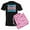 With Pink Camo Pant, variant on - Abstract Paint Splatter Transgender Pride Flag Pajamas - Men's Dark Loose Fit Cotton Pajama Set