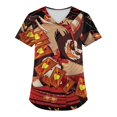 thumbnail image 1 of Hazbin Hotel Más Tamaño Impreso Scrub Uniforme de Trabajo Tops Para las mujeres V-cuello de Navidad Imprimir Manga Corta Diversión Camisetas Ropa de trabajo Camiseta con bolsillos Multicolor/S, 1 of 3
