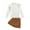 White, variant on jsaierl Toddler Girl Fall Winter Clothes Solid Long Sleeve Ribbed T-Shirt Knit Tops Faux Leather Button Mini Skirts Set Outfits 1T-5T