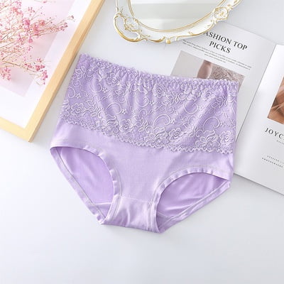De gran tamaño m-6xl de las mujeres bragas transpirable encaje bordes calzoncillos de cintura alta sin costuras suelto ajuste cinturapangjing