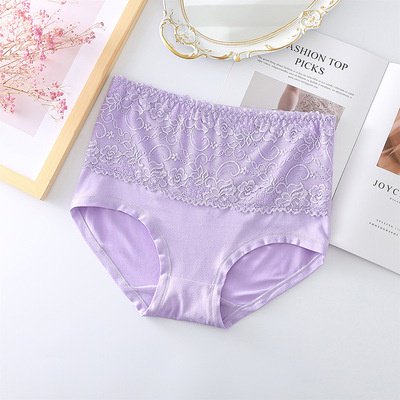 De gran tamaño m-6xl de las mujeres bragas transpirable encaje bordes calzoncillos de cintura alta sin costuras suelto ajuste cinturapangjing