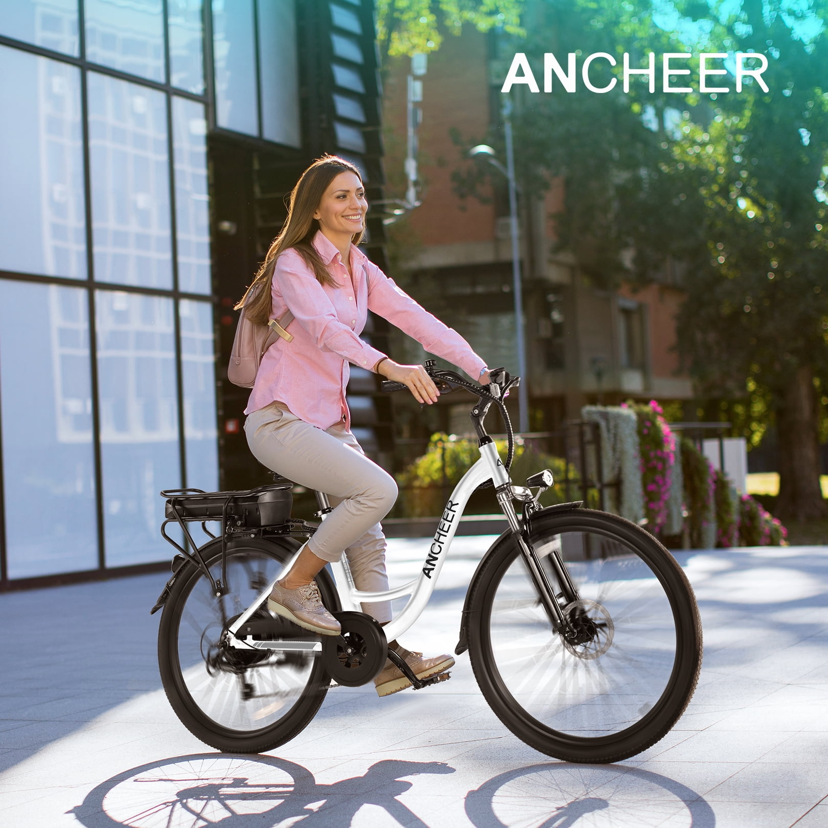 ANCHEER 500W Electric Bike for Adults, 48V 10.4AH EBike, 3.5H Fast-Charge Removable Battery, 26" Commuter Electric Bicycles with 7-Speed, LCD Digital Display, Suspension Fork, Cruise Control UL2849