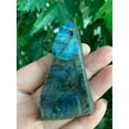 thumbnail image 6 of WHOLESALE Natural Labradorite Slab, 1.5"-3.5" Raw Polished Face Labradorite Slices, High Flash Specimen, Raw Labradorite Free Shape (5 Pounds: 30 - 45 pieces), 6 of 9