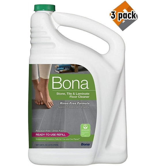 Bona A Stone, Tile & Laminate Floor Cleaner Refill, 128 oz, 3 Pack