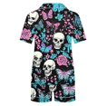thumbnail image 5 of 2 Pieces Halloween Pajamas Set for Women Cozy Lounge Outfit Pumpkin Ghost Sleepwear Top and Shorts Festival Everyday Wear, 5 of 7