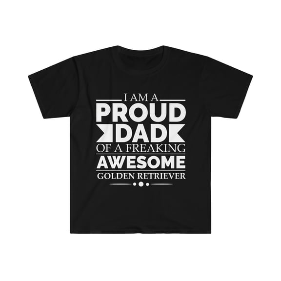 Proud dad Golden Retriever Dog Dad Owner Father's Day Unisex T-shirt S-3XL