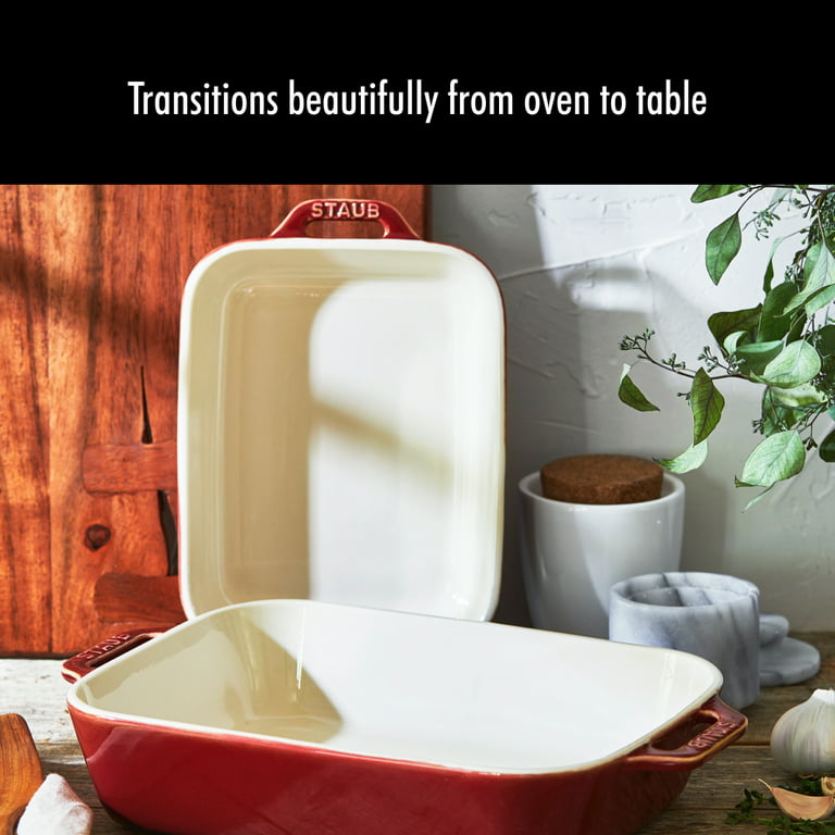 Staub 2-Piece Rectangular Baking Dish Set - White