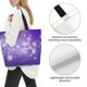 thumbnail image 3 of Disketp Snowfall Sky White Purple Bolsa Tote Estampada para Mujer, Bolso de Hombro y de Mano para Compras y Viajes, 3 of 8