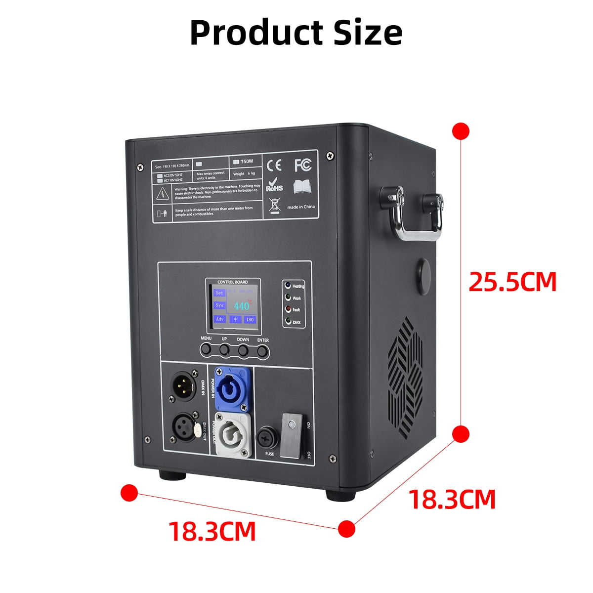 4PCS Large Cold Spark Machine DMX512 Firework Machine  for Wedding Stage Party DJ Disco,Black with FlightCase