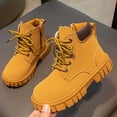 thumbnail image 2 of MEZZALL Toddler Girls Autumn Winter Fashion Kids Footwear Children Leather Work Boots Casual Ankle Booties Girls Trendy Outdoor Solid Color Shoes, 2 of 8