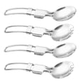 thumbnail image 1 of Miangastore 4pcs Outdoor Camping Picnic Stainless Steel Spoon Tableware Fork Spoon Fork Spork, 1 of 9