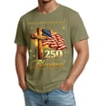 thumbnail image 3 of Patriotic Men's T-Shirts 250 Years of Blessings Crewneck 4th of July American Flag Tees Casual Short Sleeve Shirts Army Green XL, 3 of 4