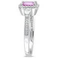 thumbnail image 2 of Bague de Fiançailles en Or Blanc 14 K avec Saphirs Roses et Saphirs Blancs de 9/10 Carat (ctw) et Diamants, 2 of 5