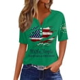 thumbnail image 3 of Evdexr 250th Anniversary Usa Shirts Woman V Neck Short Sleeve Independence Day Shirts American Flag Red Blue and White Independence Day Shirt Striped T Shirts Green L, 3 of 5