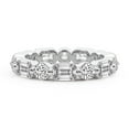 thumbnail image 2 of Round & Emerald Shape Lab Grown Diamond Allie Eternity Ring For Women | 5 Carat IGI Certified 14K White Gold | FG-VS Quality Friendly Diamonds Eternity Ring Size 9, 2 of 4