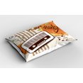 thumbnail image 2 of Ambesonne Retro Pillow Sham 2 Pack, Party Art with Old Radio, 36"x20", Orange Dark Brown Beige, 2 of 3